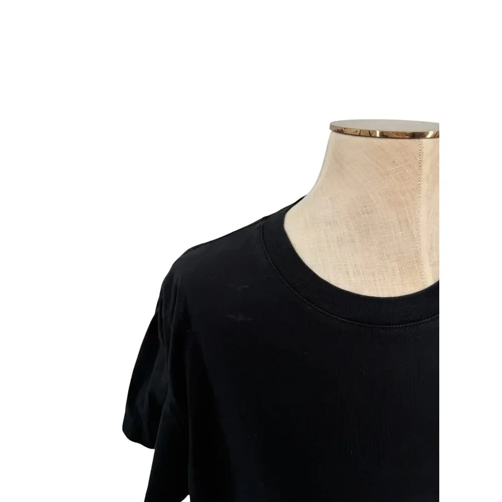 Maison Labiche Thuglife Embroidered Cotton Crewneck Tee Black Size‎ Large